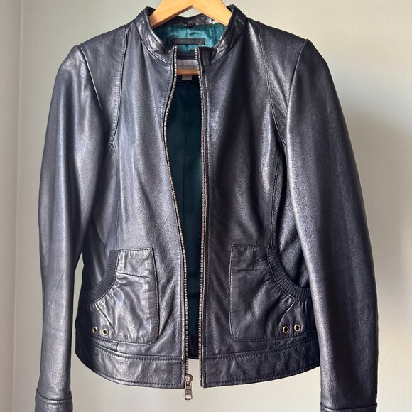 Soft Leather Jacket Fully Lined, Small/Black - Picture 1 of 17